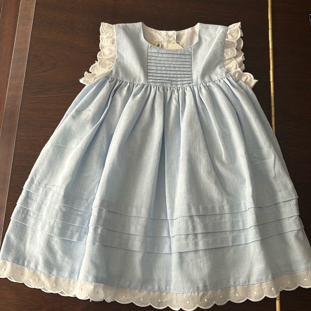 Benedita Blue Cotton Pinafore Dress 18m